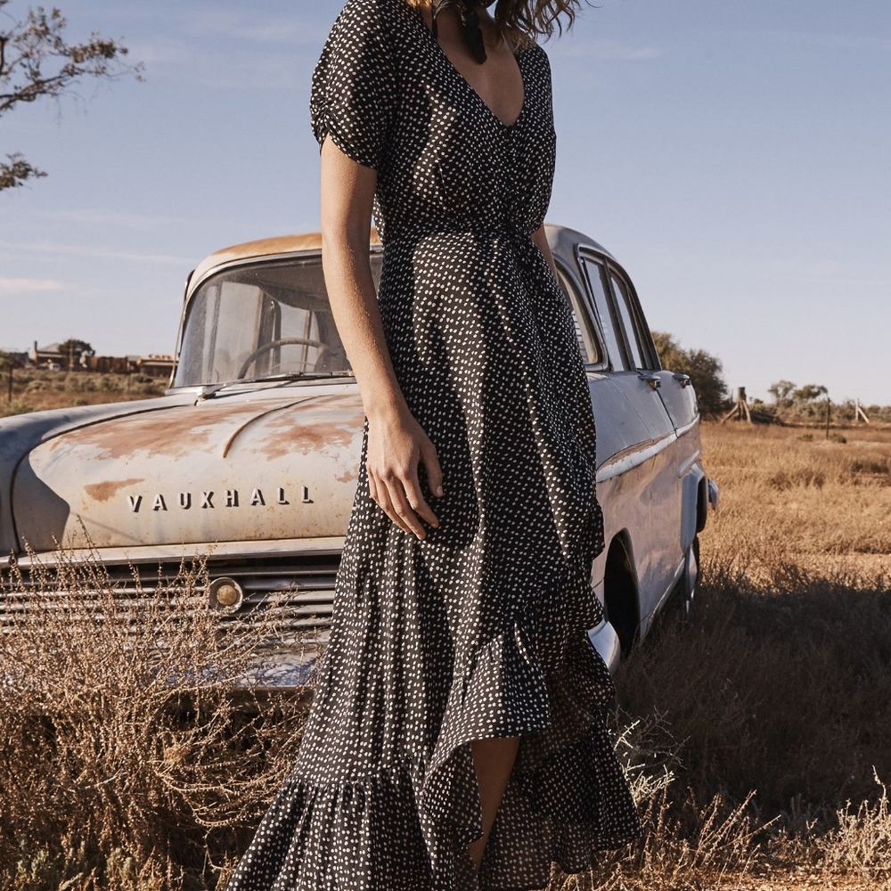 Delilah Maxi Dress Penelope Polka Black
